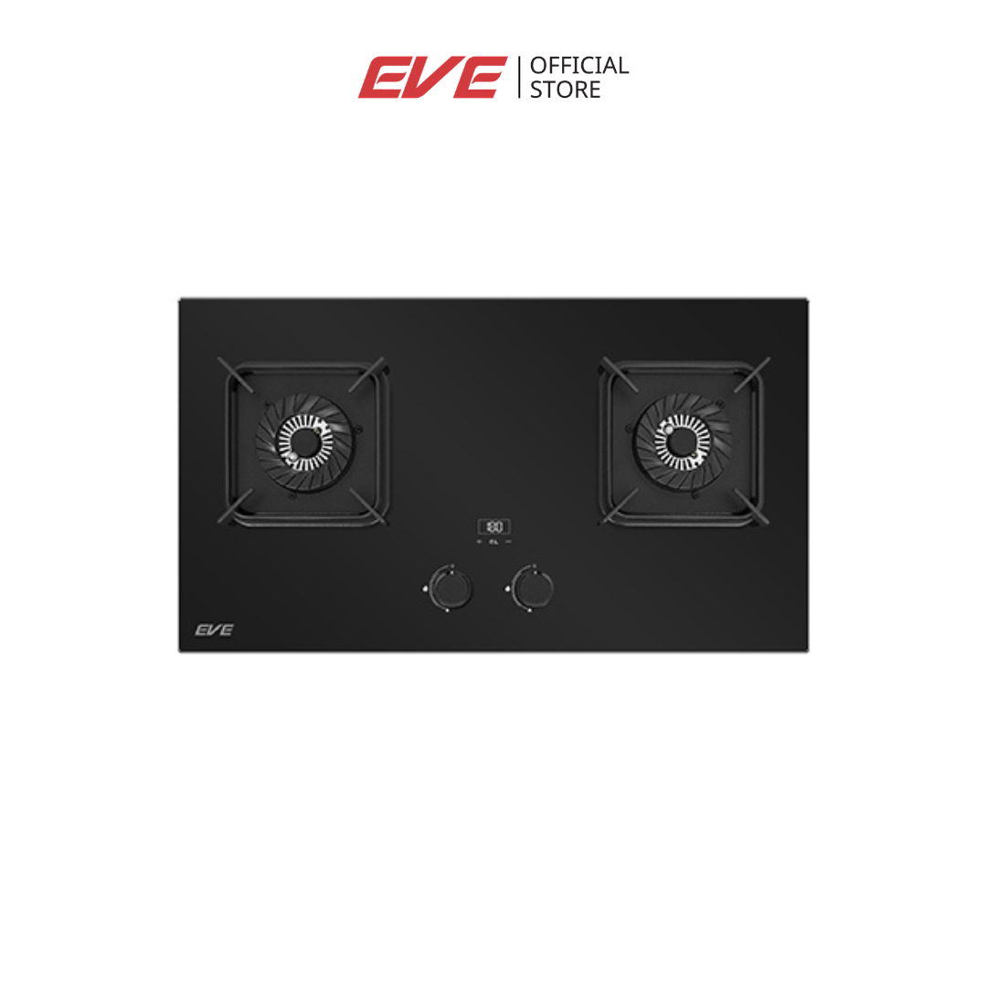 เตาแก๊สฝัง 2 หัว แบบฝัง ฐานกระจก EVE HB73-B789G/BG PLUS73 ซม. สีดำ_9